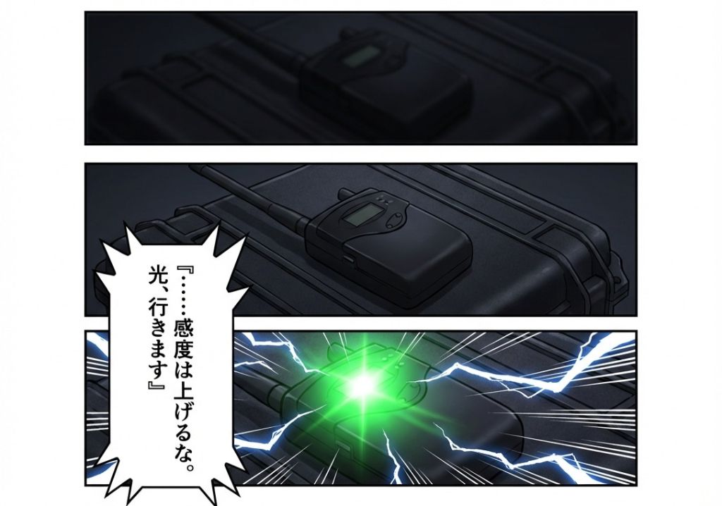 採用マンガ 13ページ目 - ...感度は、上げるな。『光、行きます』