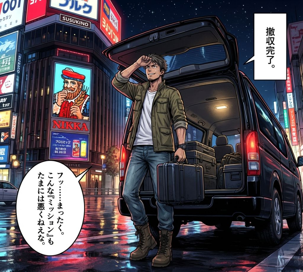 採用マンガ 19ページ目 - 撤収完了。フゥ...まったく。こんな『ミッション』も悪くねぇな。